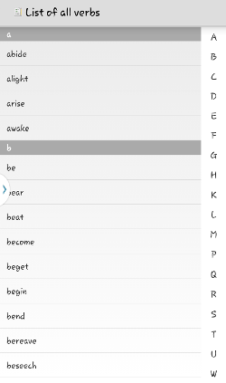 List All Verbs